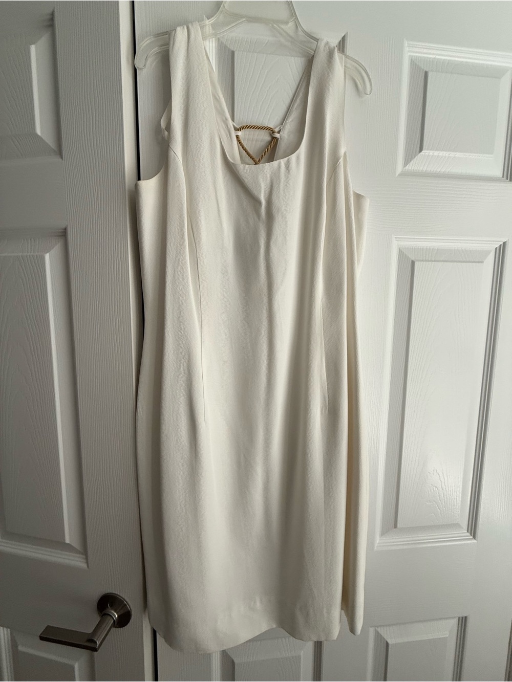 Donna Ricco Cream Midi Dress with Rope Back Accent
